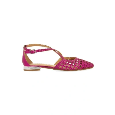 Image de GIOSEPPO Ballerines en Cuir DE Couleur Fuchsia avec des Lacets pour Femme LESKOVIC