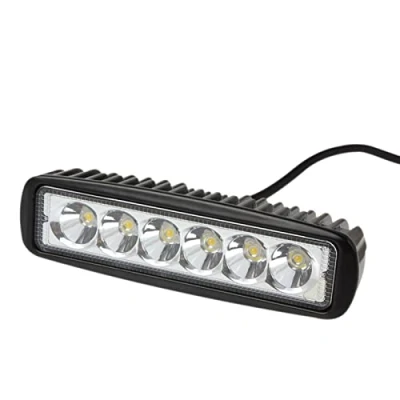 Image de MOMOTOU 12V Phare de Travail LED 6LED 18W DRL Feux 800LM Antibrouillard Barre Lumineuse pour Camions Moto Voiture Hors Route (1PCS)
