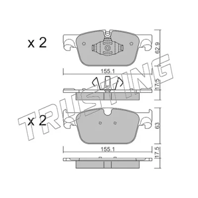 Image de TRUSTING 1119.0 Jeu de plaquettes frein préparé pour indicateur d&#039;usure VOLVO: XC60 II, V90 II Break, V60