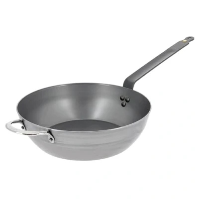Image de De Buyer Poêle paysanne en tôle d&#039;acier MINERAL B avec anse 32 cm Fabriquée France, Sans PFAS, Anti Adhérence Naturelle, Queue Rivetée et Finition à la Cire d&#039;Abeille, Tous Feux + Flash Four