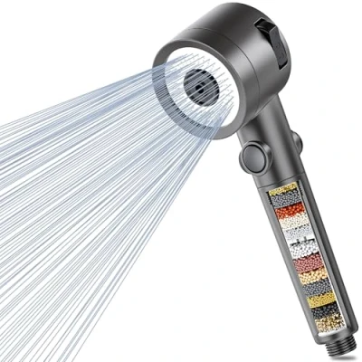 Image de Magichome Pommeau de douche avec filtre à 20 couches haute pression 3 types jet Économie d&#039;eau Pour éliminer l&#039;eau dure, le chlore résiduel, les bactéries et métaux lourds