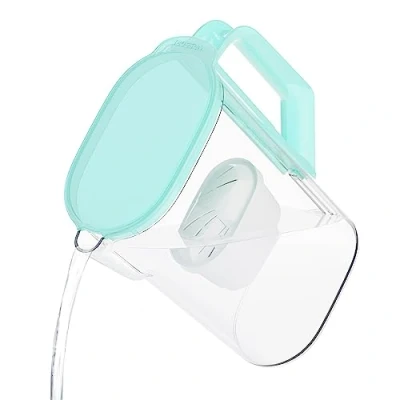 Image de Wessper Carafe d&#039;eau filtrante pour réfrigérateur 2,7l, Pichet avec filtre a eau compatible Brita Maxtra, Réduction du Calcaire, Chlore Menthe