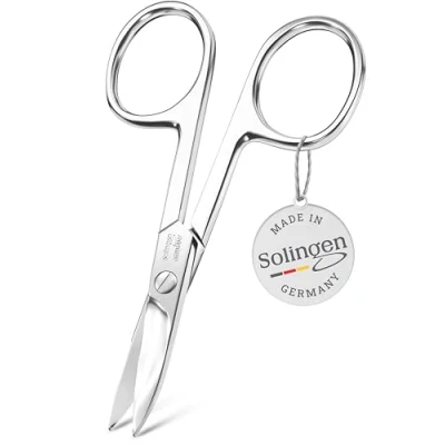Image de TITANIA Ciseaux à Ongles Solingen (9,5 cm) Courbés et Extra Tranchants Pour une manucure professionnelle Acier au Carbone Fabriqués en Allemagne
