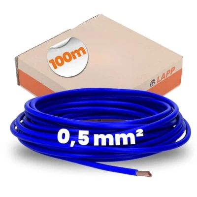 Image de Lapp Câble en PVC H05V K 1 x 0,5 mm² 100 m Bleu outremer.