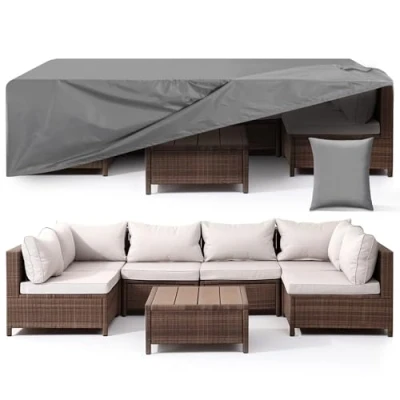 Image de Navaris Housse table de jardin Bâche imperméable coupe vent et résistante aux UV 180 x 120 71 cm pour barbecue chaise mobilier extérieur