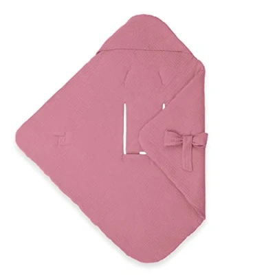 Image de Hauck Couverture Enveloppante Bébé Snuggle so Cosy Nid d&#039;Ange Siege Auto, Poussette, Nacelle avec Harnais 5 Points, en Mousseline OEKO TEX STANDARD 100 Berry