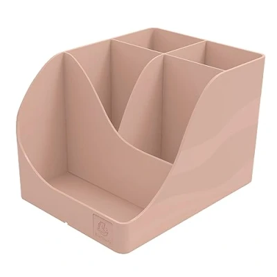 Image de Exacompta Réf. 69531D 1 Pot à crayons Pen Wave Skandi Nude 5 compartiments 4 hauts pour les grands ustensibles et compartiment bas petits ustensiles