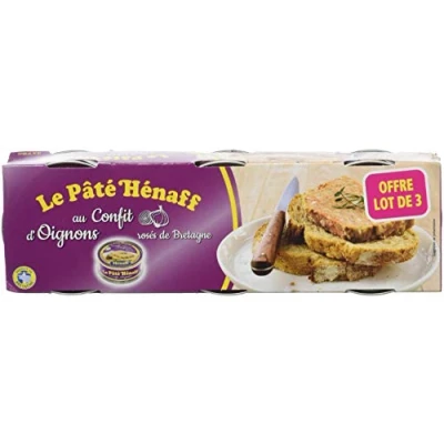 Image de HENAFF le Pâté au Confit d&#039;Oignons 3 x 76 g Lot de 8