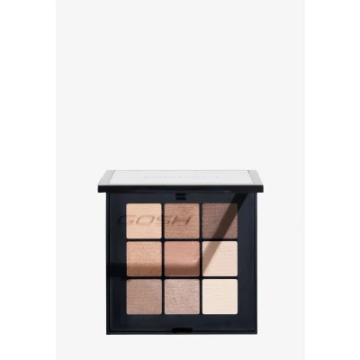Image de GOSH Eyedentity 004 Be Here Palette de fards à paupières végétaliens avec 9 couleurs parfaitement assorties en mat et métallique I Combinable pour le maquillage jour les looks scintillants