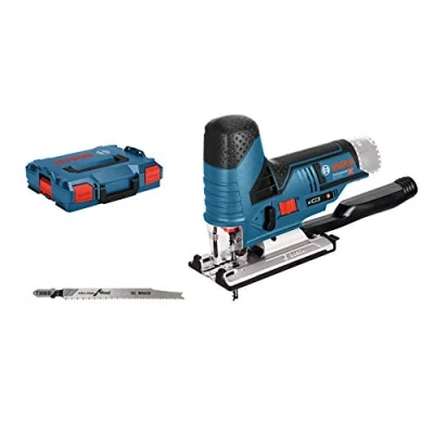 Image de Bosch Professional 12V System scie sauteuse sans fil GST 70 (2 lames, patin de glissement, pare éclats, capacité coupe dans le bois : mm, batteries ni chargeur, une L BOXX)