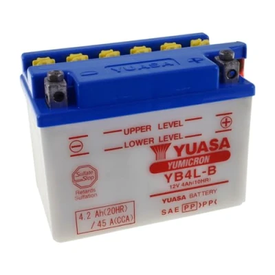 Image de Batterie de moto Yuasa YB4LB DC 12 V 4 Ah, Sans