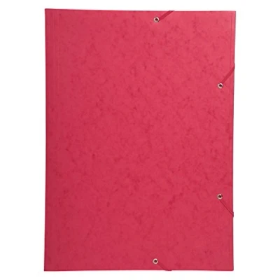 Image de Exacompta Réf. 59503E Carton de 5 chemises à élastiques pour grand format pochette 3 rabats en carte lustrée 600 g/m2 dimensions 32 x 44 cm documents au A3 couleur rouge