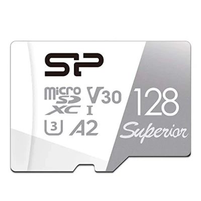 Image de Silicon Power Carte Micro SDXC UHS I (U3) 128 Go V30 4K A2 Haute Vitesse avec Adaptateur