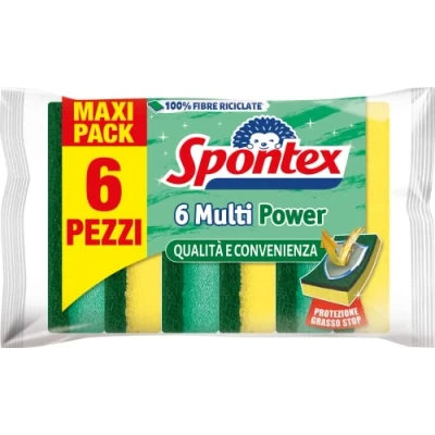 Image de Spontex Éponge Anti Graisse Multi Power, 6 pièces