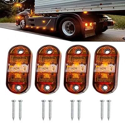 Image de Ready Lot de 4 feux position latéraux LED étanches pour remorque, van, caravane, camion, bateau 12 V/24 V (jaune)