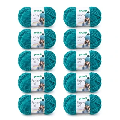 Image de Gründl Funny uni Laine, Polyester, Petrol, 10 x 100 g, Set de 1000 Pièces
