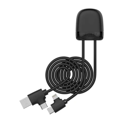 Image de Xoopar Ice Câble de Charge Multi USB,USB C,Lightning d&#039;1 mètre avec Transfert données pour Smartphone Iphone,Samsung,Huawei,Xiaoli,Wiko,LG,Tablette Noir
