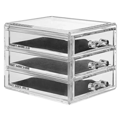 Image de 5 five simply smart Boite à bijoux 3 tiroirs 15,3 x 12,1 10,7 cm Polystyrène transparent