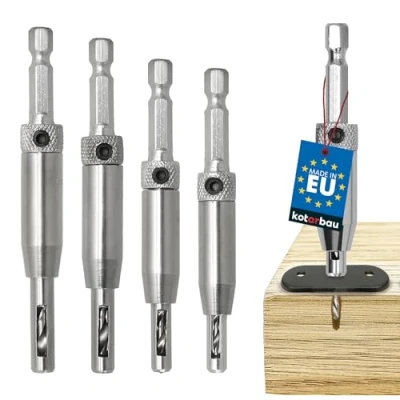 Image de KOTARBAU® Lot de 4 forets à charnière HSS pour un positionnement précis le traitement des meubles