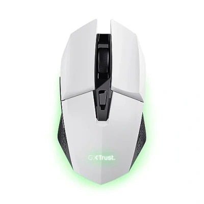 Image de Trust Gaming GXT 110W Felox Souris Gamer sans Fil Rechargeable, 80 Heures d&#039;autonomie, 800 4800 PPP, Éclairage LED Multicolore, 6 Boutons, pour PC, Ordinateur, Windows Blanc