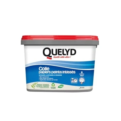 Image de Quelyd Colle Papiers Peints Intissés en Pâte Toutes Pièces Application Directement Au Mur Prête à l&#039;Emploi Sans Solvant Seau de 5 kg