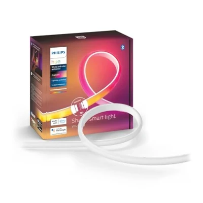 Image de Philips Hue White and Color lightstrip extension 1 mètre, compatible Bluetooth, fonctionne avec Alexa, Google Assistant et Apple Homekit