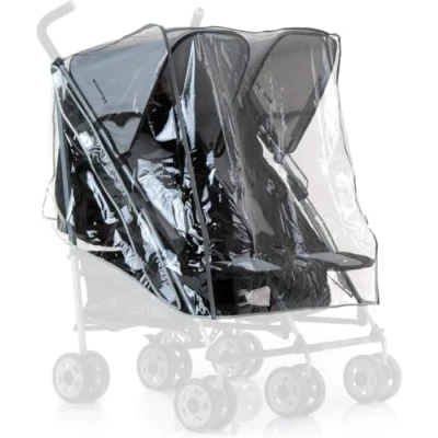 Image de Hauck Habillage Pluie Universelle pour Poussette Canne, Shopper, Buggy Bonne Aération, Fixation Simple Pliage Compacte, Durable Transparent