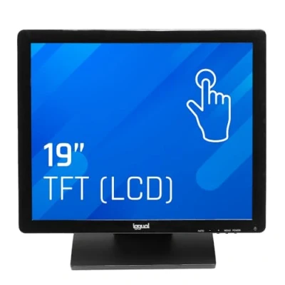 Image de iggual Moniteur LCD 19 Pouces Écran Tactile MTL15C Vesa 75 x Compatible avec Windows et MS Dos Poids 6 Kg Couleur Noir