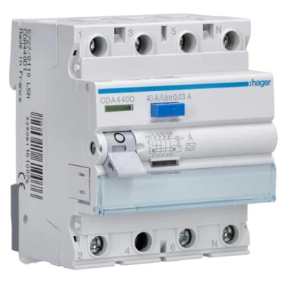 Image de Hager CDA440D RCD 4P 40A 30mA 6kA Type A