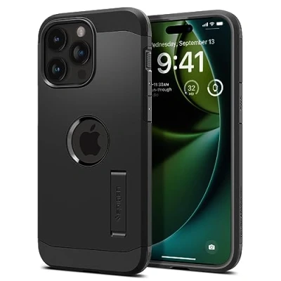 Image de Coque Apple iPhone 15 Pro Max MagSafe Plastique Spigen rigide/Coque Étui téléphone Noir