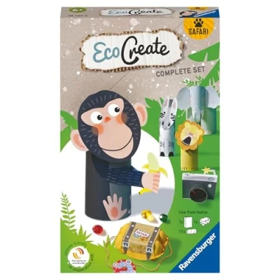 Image de Ravensburger EcoCreate Eco responsable Recyclage Jouets Fabrication objets Thème Safari Loisir créatif Activité détente et créative Dès 6 ans 18133 Version française