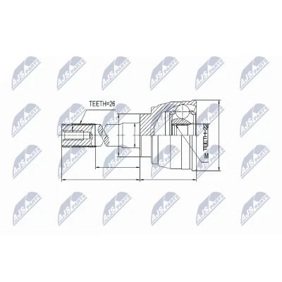 Image de Jeu de joints, arbre transmission NTY NPZ SU 006