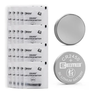 Image de EEMB Lot de 20 Piles Bouton CR2450 3V au Lithium 2450 BR2450 DL2450 KCR2450 pour Capteur Sécurité, Montres, Bougies Chauffe Plat, Votives, Porte Garage, Télécommande, clés
