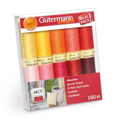 Image de Gütermann creativ Set de fil à Coudre avec 10 bobines Pour Tout 100 m dans différents coloris