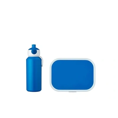 Image de Mepal Set Déjeuner Campus de pour Enfants avec Bouteille Boisson Pop up et Panier repas L&#039;école BPA free 400 ml + 750 Blue