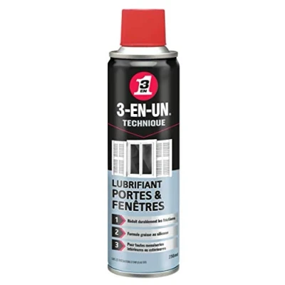 Image de 3 EN UN Technique Lubrifiant Portes Et Fenêtres Aérosol Compatible Tous Métaux, Plastiques Caoutchoucs Formule Enrichie Au Silicone Ravive Protège Les 250 ml Incolore