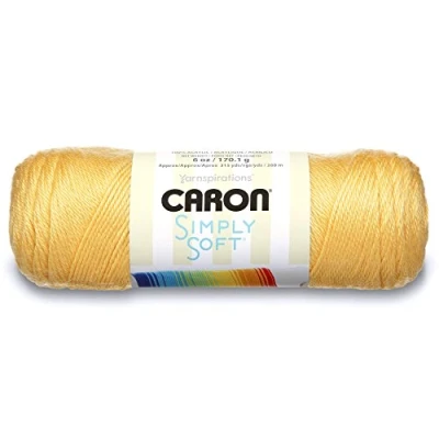Image de Caron Pelote de fils à tricoter douce, 170 g/Pelote 28 m, 6 oz, Jaune (Sunshine)