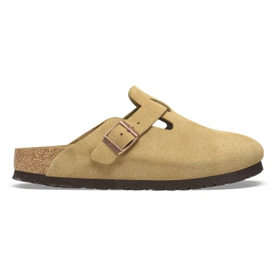 Image de Birkenstock Boston LEVE Latte Mules, Femme, Taille: 41, Beige Cuir