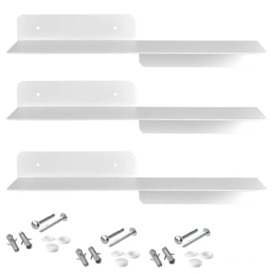 Image de SOTECH Lot de 3 étagères Design suspendues Hover I 350 x 130 78 mm Blanc, Montage Mural, étagère Suspendue avec kit Fixation, bibliothèque Moderne