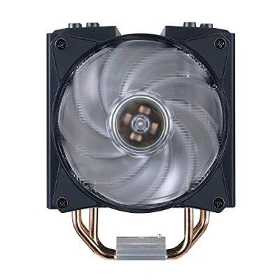 Image de Cooler Master MasterAir MA410M Refroidisseur CPU Effet Holographique ARGB, 4 x Caloducs CDC 2.0 avec Détection Thermique, Air Glide Armor &amp; Ventilateurs Push Pull Garantie 5ans