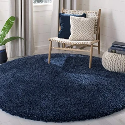 Image de Safavieh SG151 7070 Grand Tapis de Salon rectangulaire pour Une Utilisation en intérieur, Polypropylène, Bleu Marine, 200 X cm