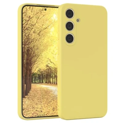 Image de EAZY CASE Coque de Protection en silicone pour Samsung Galaxy S24 Plus, Jaune souple, résistante aux chocs, avec l&#039;appareil photo Fine anti chocs pastel