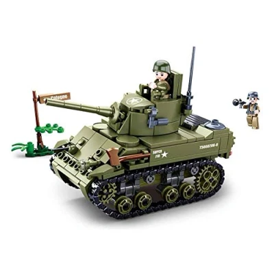 Image de Sluban SL95716 Allied Light Tank Jeu de Construction, M38 B0856, Multicolore, Medium