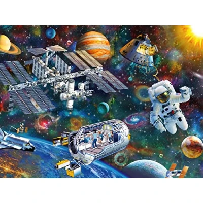 Image de Ravensburger Cœur Puzzle d&#039;exploration Cosmique de 200 pièces Extra Larges pour Enfants à partir 8 Ans, 12692, Multicolore, 49 x 36 0,2 cm