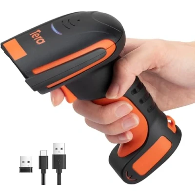 Image de Tera 1D Lecteur de Code Barre Bluetooth sans Fil 2.4GHz avec USB, Douchette Scanner à Laser, Modèle HW0005Laser