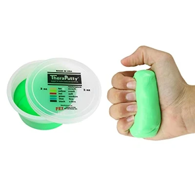 Image de CanDo TheraPutty antimicrobien Pâte à malaxer 85 g vert (moyen)