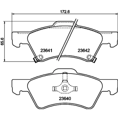 Image de HELLA 8DB 355 010 061 Jeu de plaquettes frein avec indicateur d&#039;usure CHRYSLER: Voyager 4, Grand IV