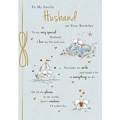 Image de Carte d&#039;anniversaire mignonne pour mari 10 x 7 pouces Piccadilly Greetings