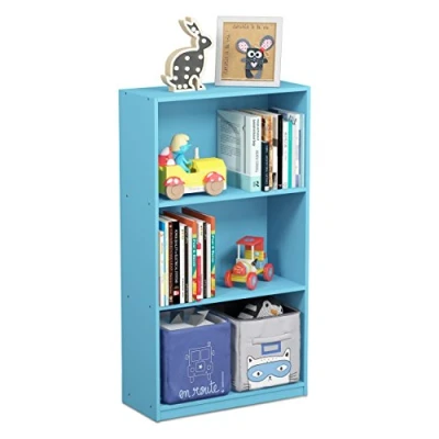 Image de Furinno Basic Étagères de Rangement Bibliothèque à 3 Niveaux, Bleu Clair, One Size