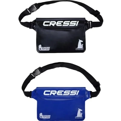 Image de Cressi Kangaroo Dry Pouch Bundle 2 Sacs étanches Unisex Adult, Noir/Bleu, Taille Unique